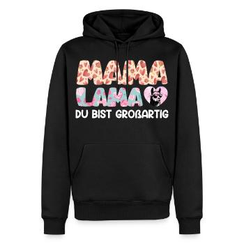 MAMA LAMA TU ES SUPER Drôle - Sweat à capuche Premium bio Homme - noir - Devant - Nico (187cm)