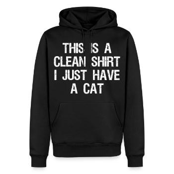 this is a clean shirt I just have a cat - Männer Premium Bio Hoodie - Schwarz - Vorne - Nico (187cm)