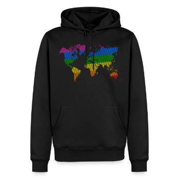 Le monde de la fierté - Sweat à capuche Premium bio Homme - noir - Devant - Nico (187cm)