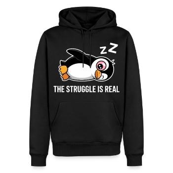 Pinguin Lustiger Spruch - Männer Premium Bio Hoodie - Schwarz - Vorne - Nico (187cm)
