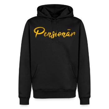 Écriture Cadeau de retraité - Sweat à capuche Premium bio Homme - noir - Devant - Nico (187cm)