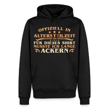 Early retirement - Lange Ackern - Officially in retirement - Men’s Premium Organic Hoodie - black - Front - Nico (187cm)