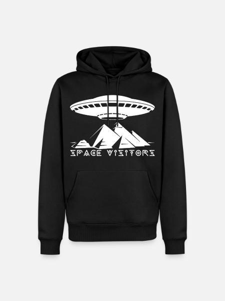 Les visiteurs et les pyramides blanches - Sweat à capuche Premium bio Homme - noir