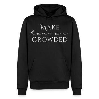 Make Heaven Crowded Faith Design - Men’s Premium Organic Hoodie - black - Front - Nico (187cm)