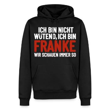 I'm not angry - I'm Franconian - Men’s Premium Organic Hoodie - black - Front - Nico (187cm)