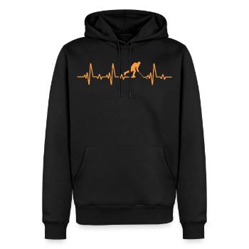Hockey Heartbeat Hockey T-Shirt - Männer Premium Bio Hoodie - Schwarz - Vorne - Nico (187cm)