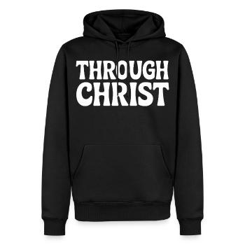 Trough Christ Jesus Christen Glaube - Männer Premium Bio Hoodie - Schwarz - Vorne - Nico (187cm)