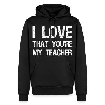 I love that you're my teacher - Men’s Premium Organic Hoodie - black - Front - Nico (187cm)