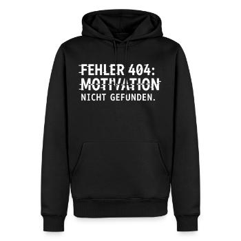 Fehler 404 Motivation Nicht Gefunden - Männer Premium Bio Hoodie - Schwarz - Vorne - Nico (187cm)