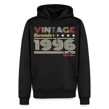 November 1996 - Männer Premium Bio Hoodie - Schwarz - Vorne - Nico (187cm)