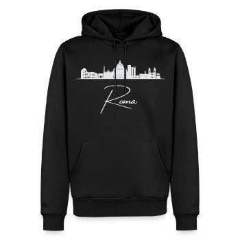 Rom Skyline, Rom Italien - Männer Premium Bio Hoodie - Schwarz - Vorne - Nico (187cm)