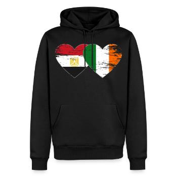 Ägypten Irland Flagge Herz used - Männer Premium Bio Hoodie - Schwarz - Vorne - Nico (187cm)