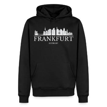 Frankfurter Skyline, Frankfurt Deutschland - Männer Premium Bio Hoodie - Schwarz - Vorne - Nico (187cm)