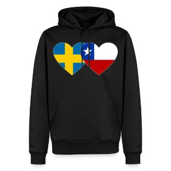 Schweden Chile Flagge Herz - Männer Premium Bio Hoodie - Schwarz - Vorne - Nico (187cm)