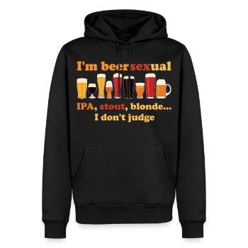 Ich bin ein biersexueller Biertrinker - Männer Premium Bio Hoodie - Schwarz - Vorne - Nico (187cm)