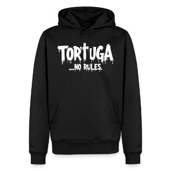 Tortuga – Pas de règles - Sweat à capuche Premium bio Homme - noir - Devant - Nico (187cm)