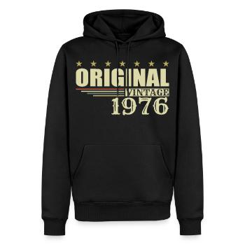 1976 Birthday 1976 - Men’s Premium Organic Hoodie - black - Front - Nico (187cm)