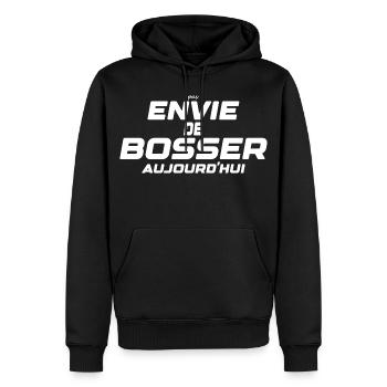 Pas envie de bosser aujourd'hui Motivation Travail - Sweat à capuche Premium bio Homme - noir - Devant - Nico (187cm)