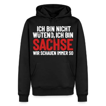 I'm not angry - I'm Saxon - Men’s Premium Organic Hoodie - black - Front - Nico (187cm)