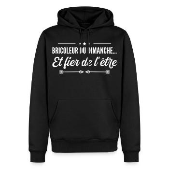 Bricoleur du dimanche… et fier de l’être - Sweat à capuche Premium bio Homme - noir - Devant - Nico (187cm)