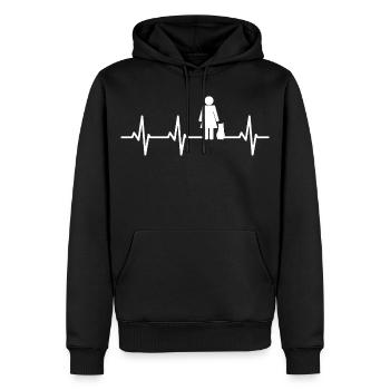 Katzenmama Kardiogramm - Männer Premium Bio Hoodie - Schwarz - Vorne - Nico (187cm)