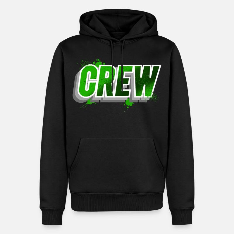Crew - Männer Premium Bio Hoodie - Schwarz