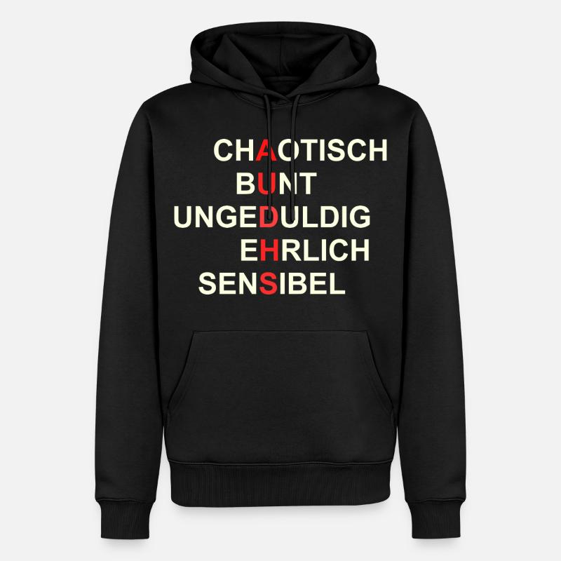 AUDHS  Sichtbar anders. Sichtbar ich. - Männer Premium Bio Hoodie - Schwarz