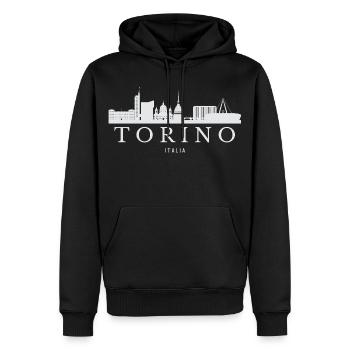 Turin Skyline, Turin Italie - Sweat à capuche Premium bio Homme - noir - Devant - Nico (187cm)