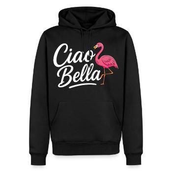 Ciao Bella - Männer Premium Bio Hoodie - Schwarz - Vorne - Nico (187cm)
