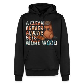 Un castor propre obtient plus de bois - Sweat à capuche Premium bio Homme - noir - Devant - Nico (187cm)