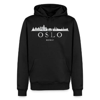 Oslo Skyline, Oslo, Norwegen - Männer Premium Bio Hoodie - Schwarz - Vorne - Nico (187cm)