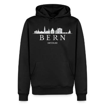 Berner Skyline, Bern Schweiz - Männer Premium Bio Hoodie - Schwarz - Vorne - Nico (187cm)