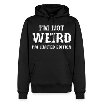 Ich bin nicht seltsam, ich bin limitiert - Männer Premium Bio Hoodie - Schwarz - Vorne - Nico (187cm)