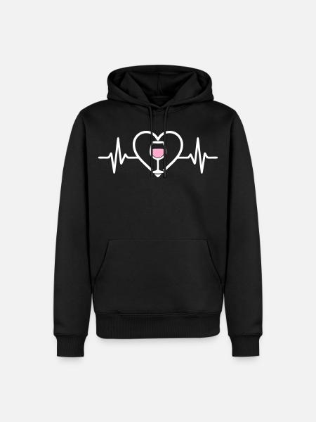 Rosé Wine Heart - Men’s Premium Organic Hoodie - black