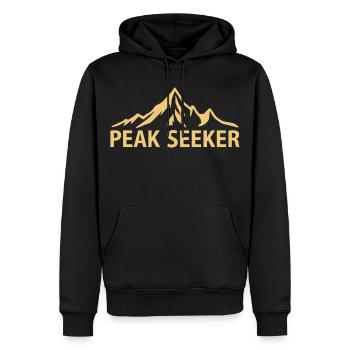 Peak Seeker Berge Alpin - Männer Premium Bio Hoodie - Schwarz - Vorne - Nico (187cm)