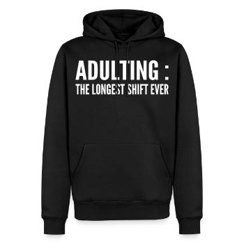 Erwachsener: Längster Service von allen - Männer Premium Bio Hoodie - Schwarz - Vorne - Nico (187cm)