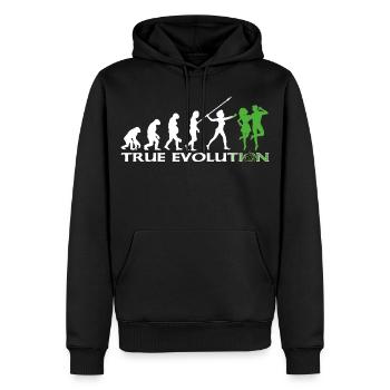 Évolution vers la danse traditionnelle irlandaise - Sweat à capuche Premium bio Homme - noir - Devant - Nico (187cm)