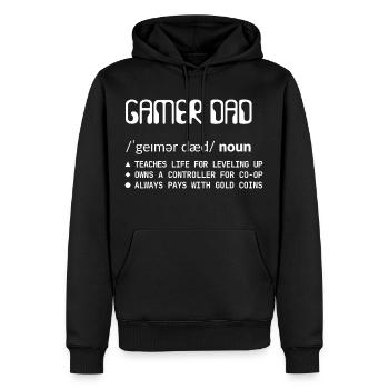 Gamer Dad - Consoles Papa White - Men’s Premium Organic Hoodie - black - Front - Nico (187cm)