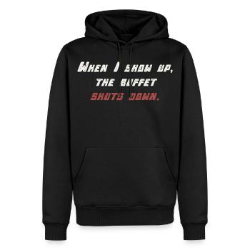 Buffet - Foodie Spruch - Männer Premium Bio Hoodie - Schwarz - Vorne - Nico (187cm)