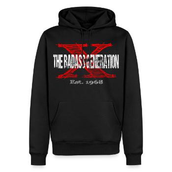 Generation X 1968  Retro - Männer Premium Bio Hoodie - Schwarz - Vorne - Nico (187cm)