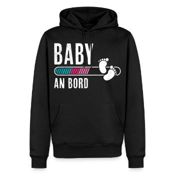 Werdende Mütter BABY AN BORD Lustiges - Männer Premium Bio Hoodie - Schwarz - Vorne - Nico (187cm)