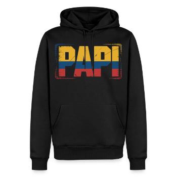  Papi Kolumbien Flagge – Geschenk für - Männer Premium Bio Hoodie - Schwarz - Vorne - Nico (187cm)