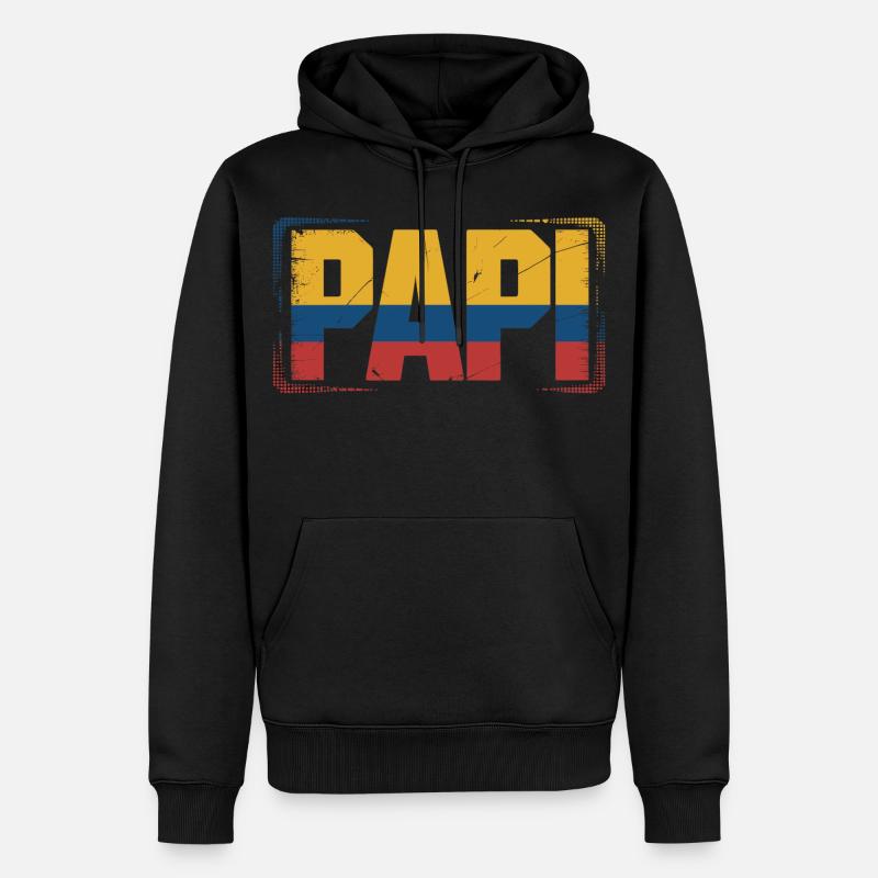  Papi Kolumbien Flagge – Geschenk für - Männer Premium Bio Hoodie - Schwarz