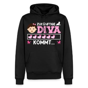Bald Mama ZUKÜNFTIGE DIVA KOMMT Lustiges - Männer Premium Bio Hoodie - Schwarz - Vorne - Nico (187cm)