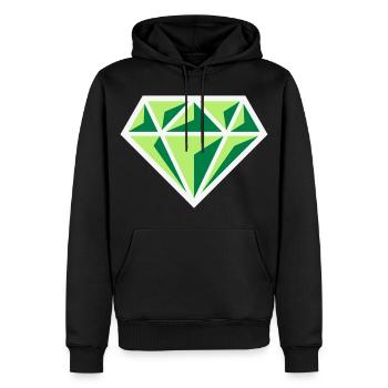 Diamant (pierre précieuse symbole brillant / NEG Gre 3C) - Sweat à capuche Premium bio Homme - noir - Devant - Nico (187cm)