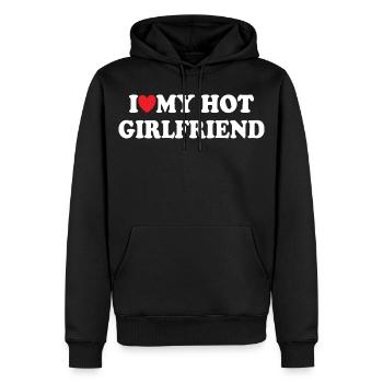 J’adore ma copine sexy - Sweat à capuche Premium bio Homme - noir - Devant - Nico (187cm)