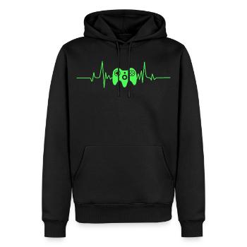 Gamer Jeu Vidéo Blueberry Vintage Gaming - Sweat à capuche Premium bio Homme - noir - Devant - Nico (187cm)