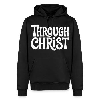 Par le Christ Jésus Chrétiens Foi - Sweat à capuche Premium bio Homme - noir - Devant - Nico (187cm)