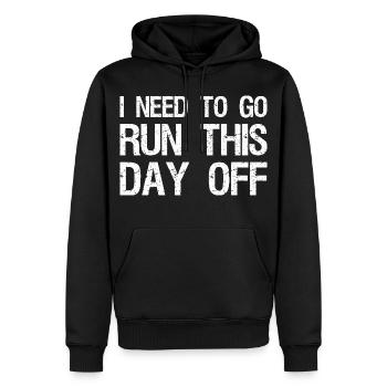 J’ai besoin d’aller courir ce jour de drôle - Sweat à capuche Premium bio Homme - noir - Devant - Nico (187cm)