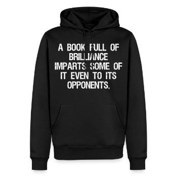 un livre plein de brillance en donne même une partie - Sweat à capuche Premium bio Homme - noir - Devant - Nico (187cm)